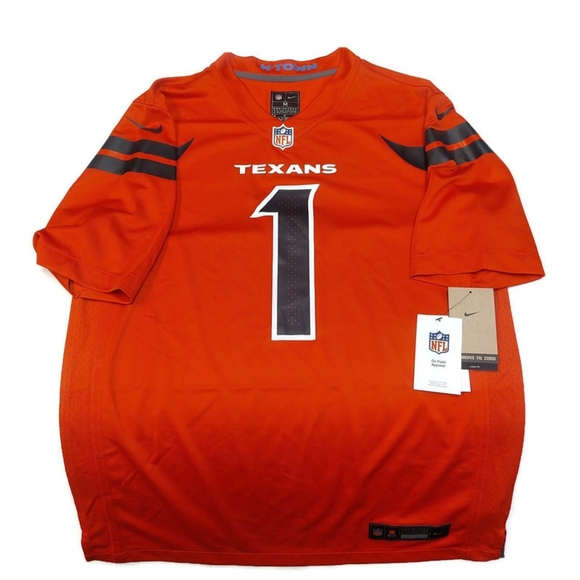 Nike Mens Size M Houston Texans Alternate Jersey Stefon Diggs #1 On Field Red - Picture 2 of 9